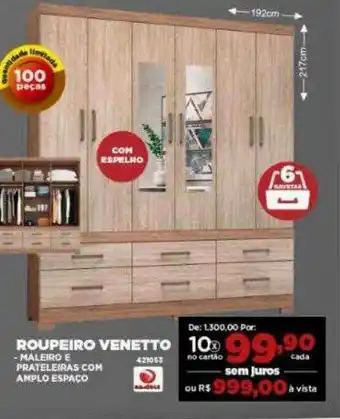 Móveis Simonetti Roupeiro Venetto oferta
