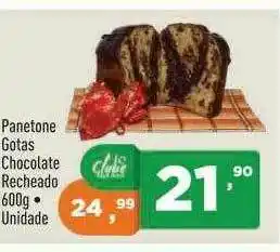 Supermercados Pague Menos Panetone Gotas Chocolate Recheado oferta