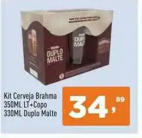 Supermercados Pague Menos Kit Cerveja Brahma + Copo Duplo Malte oferta