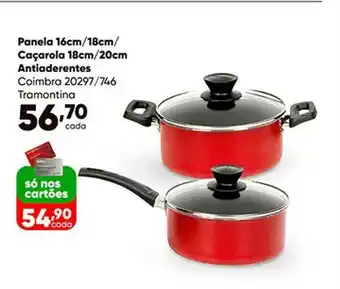 Panela 16cm 18cm Caçarola 18cm 20cm Antiaderentes Coimbra Tramontina