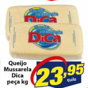 Vencedor Atacadista Queijo mussarela Dica peca 1kg oferta