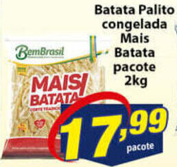 Vencedor Atacadista Batata palito congelada Mais Batata pacote 2kg oferta