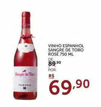 Super Nosso Vinho Espanhol Sangre De Toro Rosé oferta