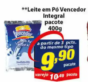 Vencedor Atacadista Leite em po Vencedor Intergal pacote 400g oferta