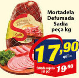 Vencedor Atacadista Mortadela Defumada Sadia peca 1kg oferta