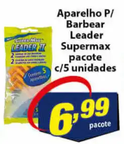 Aparelho p/ Barbear Leader Supermax pacote c/5 unidades