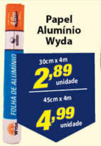 Papel Aluminio Wyda 30cmx4m