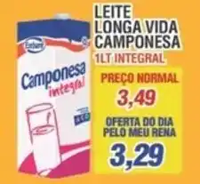 Supermercados Rena Leite Longa Vida Camponesa 1L integral oferta