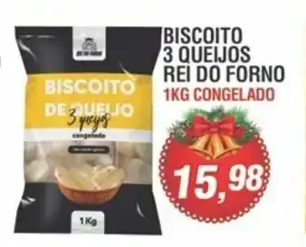 Supermercados Rena Biscoito 3 Queijos Rei do Forno 1kg congelado oferta