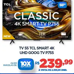 DB Supermercados Tv 55 tcl smart 4k UHD GOOG TV P755 oferta