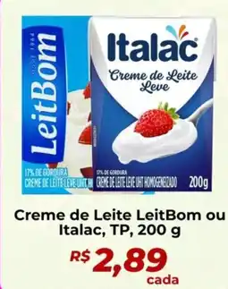 Supermercados Bretas Creme de Leite LeitBom ou Italac, TP, oferta
