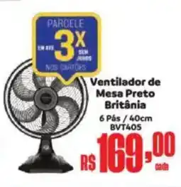 Ventilador de Mesa Preto Britânia