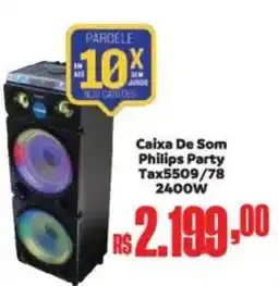 Supermercados Mateus Caixa De Som Philips Party Tax5509/78 2400W oferta