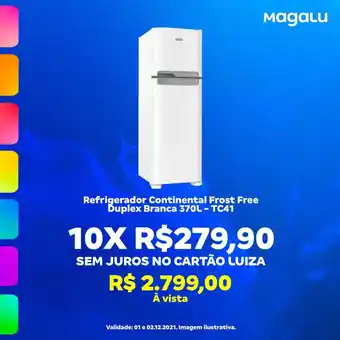Refrigerador Continental Frost Free Duplex Branca 370L - TC41