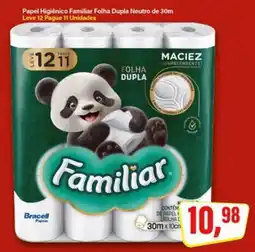 Papel Higiênico Familiar Folha Dupla Neutro de 30m
