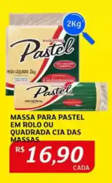 Assaí Atacadista Massa para pastel em rolo ou quadrada cia das massas oferta