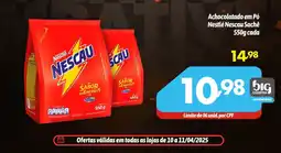 Supermercados Big Compra Achocolatado em Pó Nestlé Nescau Sachê cada oferta
