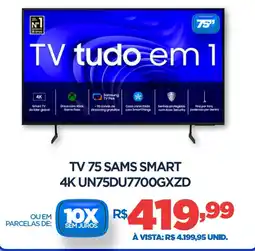 DB Supermercados Tv 75 sams smart 4k UN75DU7700GXZD oferta