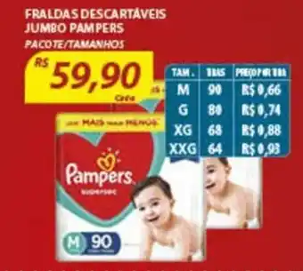 Assaí Atacadista Fraldas Descartaveis Jumbo Pampers oferta