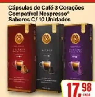 Rede Supermarket Cápsulas de Café 3 Corações Compatível Nespresso oferta
