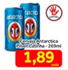 Shibata Supermercados Cerveja Antarctica Pilsen Latinha 269ml oferta