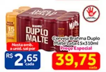 Shibata Supermercados Cerveja Brahma Duplo Malte lata 5x310ml oferta