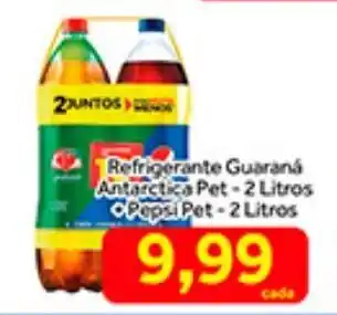 Shibata Supermercados Refrigerante Guarana Antarctica 2L + Pepsi pet 2L oferta