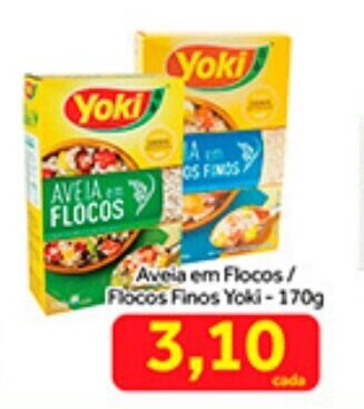 Shibata Supermercados Aveia em Flocos/ Flocos Finos Yoki 170g oferta