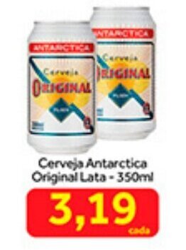 Shibata Supermercados Cerveja Antarctica Original lata 350ml oferta