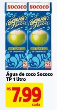 Mercado Extra Agua de Coco Sococo tp 1L oferta