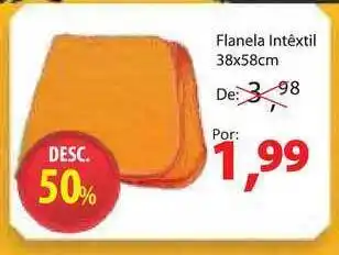 Flanela Intêxtil 38x58cm Desc. 50%