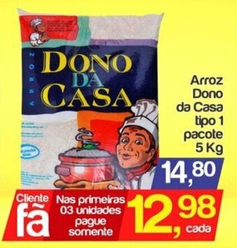 Supermercados Gricki Arroz Dono da Casa tipo 1 pacote 5kg oferta