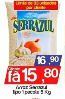 Supermercados Gricki Arroz Serrazul tipo 1 pacote 5kg oferta
