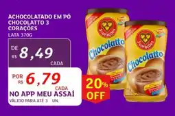 Assaí Atacadista Achocolatado em Pó Chocolatto 3 Corações oferta