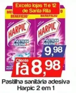Pastilha sanitaria adesiva Harpic 2 em 1