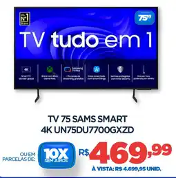 DB Supermercados Tv 75 sams smart 4K UN75DU7700GXZD oferta