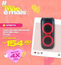 Casa e Vídeo Caixa Acústica Bluetooth 60W Slim Box Sumay oferta