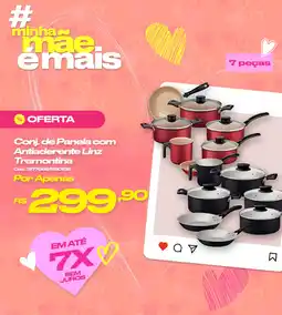 Casa e Vídeo Conj. de Panela com Antiaderente Linz Tramontina oferta