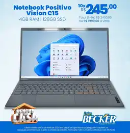 Lojas Becker Notebook Positivo Vision C15 oferta