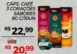 Rede Krill Cáps. café 3 corações sabores oferta