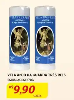 Vela anjo da guarda três reis embalagem