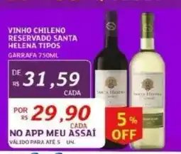 Assaí Atacadista Vinho Chileno Reservado Santa Helena Tipos oferta