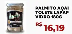 Alvorada Supermercados Palmito açai tolete lapap vidro oferta