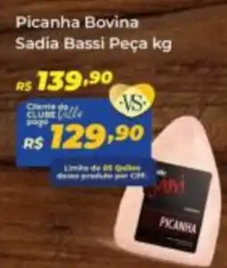 Villarreal Supermercados Picanha Bovina Sadia Bassi Peça oferta