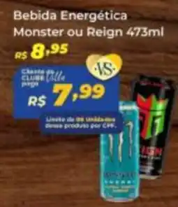 Villarreal Supermercados Bebida Energética Monster ou Reign oferta
