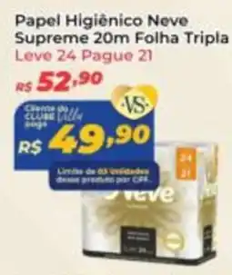 Villarreal Supermercados Papel Higiênico Neve Supreme 20m Folha Tripla oferta
