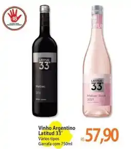 Atacadão Vinho Argentino Latitud 33° oferta