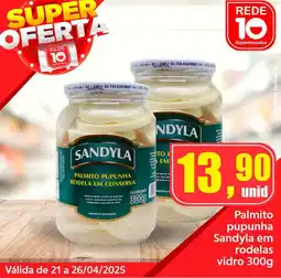 Rede 10 Palmito pupunha Sandyla em rodelas vidro oferta