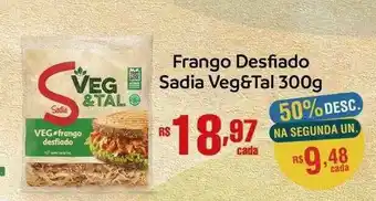 Bistek Supermercados Frango Desfiado Sadia Veg&tal 50% Desc. Na Segunda Un. oferta