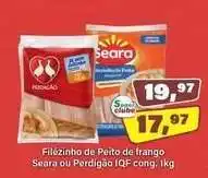 Rede Supermarket Filézinho de Peito de frango Seara ou Perdigão IQF cong oferta